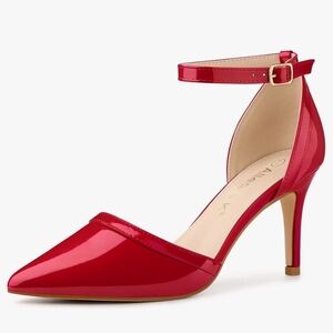 Allegra K Women's Pointed Toe Stiletto High Heel Pumps Ankle Strap Shoes SIZE 10